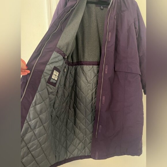Lands' End Women's Squall Waterproof Insulated Winter Stadium Maxi Coatpurple XL - Picture 5 of 13
